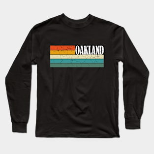 Oakland, Retro Oakland Long Sleeve T-Shirt
